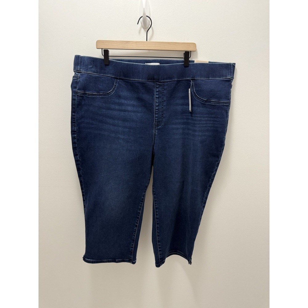 Lane Bryant Pull On Pedal Jeans Womens 24 High Rise Dark Wash Stretch NWT